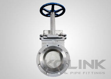 Flanged Knife Gate-klep met SS-afbuigingskegel voor stoelbescherming