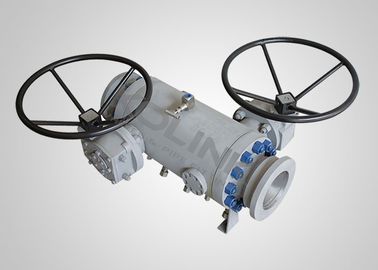 API 6D DBB Kogelkraan Dubbele Blok & Bloeding Gemonteerd op Flens, Trunnion