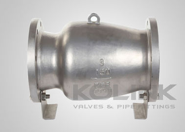 Axiale stromings terugslagklep met non-slam inline