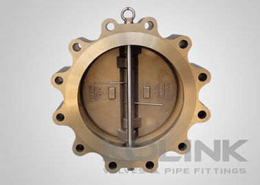 Bronzen dubbele deur Wafer Check Valve Lugged C95800 AB300 Flanged Long Life Span